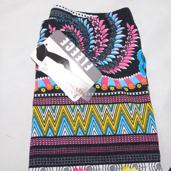 Shosho Womens S/M Winter Fleece Lined Leggings Vibrant Bright Multicolour  - NEW - Picture 4 of 11